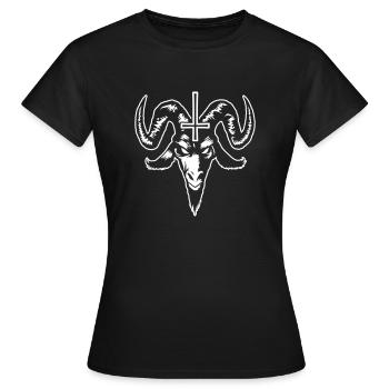 Goat Head with Cross (inverted) - Women's T-Shirt - black - Front - AI Model Female 172 dark (172cm)