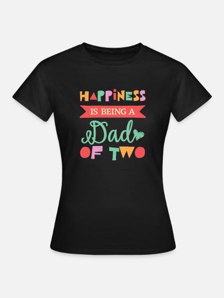 Luck is to be a dad of two children - Women's T-Shirt - black