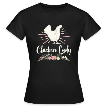 Crazy Chicken Lady - Women's T-Shirt - black - Front - AI Model Female 172 dark (172cm)
