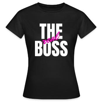 THE REAL BOSS - Women's T-Shirt - black - Front - AI Model Female 172 dark (172cm)