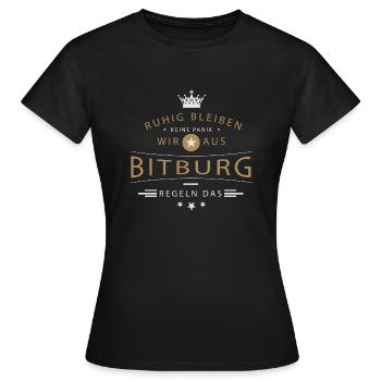 Bitburg cooles Souvenir und witziges Andenken - Frauen T-Shirt - Schwarz - Vorne - AI Model Female 172 dark (172cm)