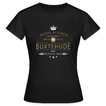 Buxtehude cooles Souvenir und witziges Andenken - Frauen T-Shirt - Schwarz - Vorne - AI Model Female 172 dark (172cm)