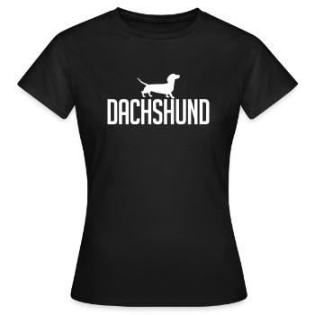 race de chien Teckel - T-shirt Femme - noir - Devant - AI Model Female 172 dark (172cm)