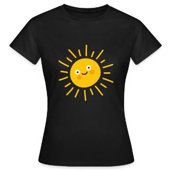Été, soleil, soleil, vacances, rayon de soleil - T-shirt Femme - noir - Devant - AI Model Female 172 dark (172cm)