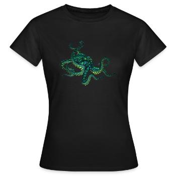 Calmar mandala - T-shirt Femme - noir - Devant - AI Model Female 172 dark (172cm)
