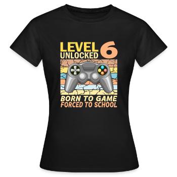 6. Geburtstag Gamer Videospiele - Frauen T-Shirt - Schwarz - Vorne - AI Model Female 172 dark (172cm)