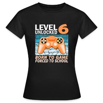 6. Geburtstag Gamer Videospiele - Frauen T-Shirt - Schwarz - Vorne - AI Model Female 172 dark (172cm)