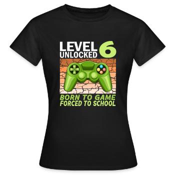6. Geburtstag Gamer Videospiele - Frauen T-Shirt - Schwarz - Vorne - AI Model Female 172 dark (172cm)
