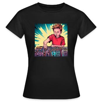 Synthesizer Boy 3 - Frauen T-Shirt - Schwarz - Vorne - AI Model Female 172 dark (172cm)