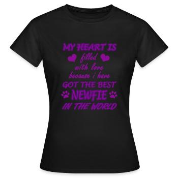 Neufi heart filled with love - Women's T-Shirt - black - Front - AI Model Female 172 dark (172cm)