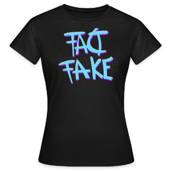 Fait fausse inscription - Vrai ou faux logo - T-shirt Femme - noir - Devant - AI Model Female 172 dark (172cm)