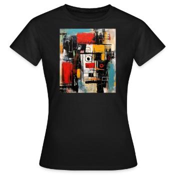STREET ART ABSTRACTION - T-shirt Femme - noir - Devant - AI Model Female 172 dark (172cm)