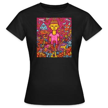STREET ART FANTASIE - Frauen T-Shirt - Schwarz - Vorne - AI Model Female 172 dark (172cm)
