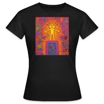 STREET ART FANTASIE - Frauen T-Shirt - Schwarz - Vorne - AI Model Female 172 dark (172cm)
