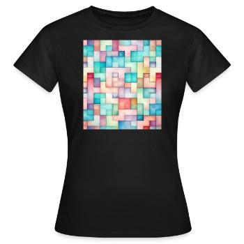 STREET-ART-MOSAIK - Frauen T-Shirt - Schwarz - Vorne - AI Model Female 172 dark (172cm)
