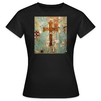 DER GEIST DER WALL STREET ART - Frauen T-Shirt - Schwarz - Vorne - AI Model Female 172 dark (172cm)