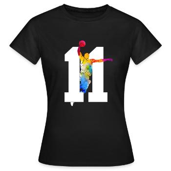 NUMMER 11 BASKETBALL 11. GEBURTSTAG - Frauen T-Shirt - Schwarz - Vorne - AI Model Female 172 dark (172cm)