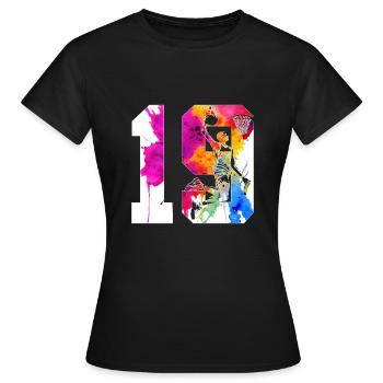 19E ANNIVERSAIRE BASKET NUMÉRO 19 - T-shirt Femme - noir - Devant - AI Model Female 172 dark (172cm)