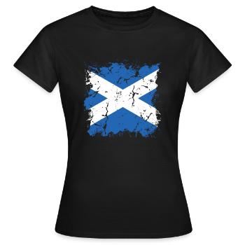 Schottland Flagge Schottische Fahne Alba GB UK - Frauen T-Shirt - Schwarz - Vorne - AI Model Female 172 dark (172cm)