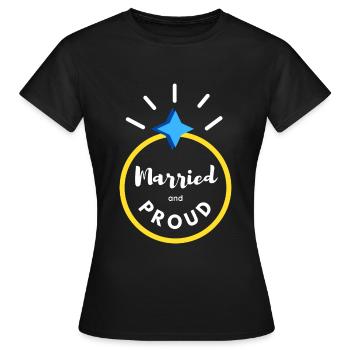 marié et fier - T-shirt Femme - noir - Devant - AI Model Female 172 dark (172cm)