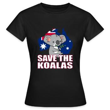 Koala - Save the Koalas. - Women's T-Shirt - black - Front - AI Model Female 172 dark (172cm)