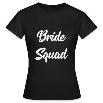 Robe de mariée équipe enterrement de vie de garçon - T-shirt Femme - noir - Devant - AI Model Female 172 dark (172cm)