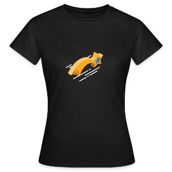 Komet Sternschnuppe Betlehem Himmel Stern Wunsch - Frauen T-Shirt - Schwarz - Vorne - AI Model Female 172 dark (172cm)