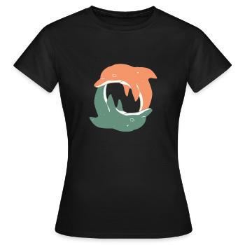 Delfin Meer Urlaub Geschenk Kind Maedchen Therapie - Frauen T-Shirt - Schwarz - Vorne - AI Model Female 172 dark (172cm)