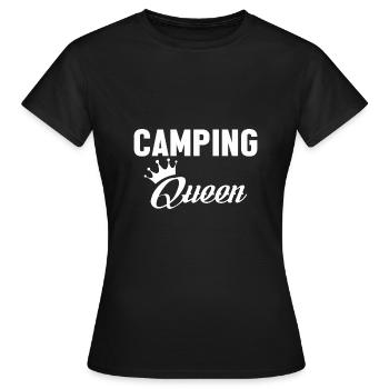 Camping Queen Chemise - T-shirt Femme - noir - Devant - AI Model Female 172 dark (172cm)