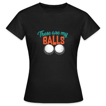 balle de golf - T-shirt Femme - noir - Devant - AI Model Female 172 dark (172cm)