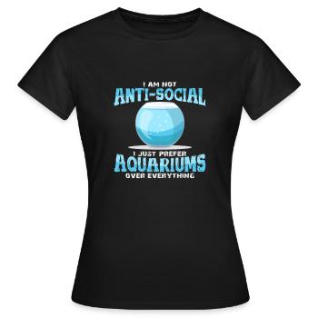 Aquarium hobby cadeau idée poisson anniversaire - T-shirt Femme - noir - Devant - AI Model Female 172 dark (172cm)