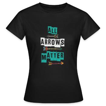 Pfeil - Frauen T-Shirt - Schwarz - Vorne - AI Model Female 172 dark (172cm)