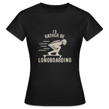 longboard - T-shirt Femme - noir - Devant - AI Model Female 172 dark (172cm)