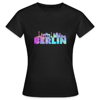 Berlin Berliner Berlinerin Hauptstadt Geschenk - Frauen T-Shirt - Schwarz - Vorne - AI Model Female 172 dark (172cm)