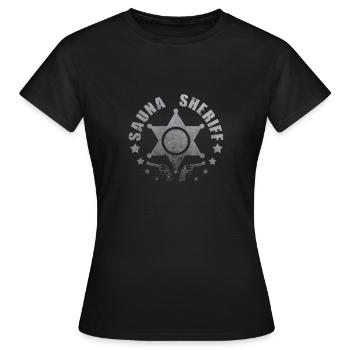 Sauna Sheriff - Frauen T-Shirt - Schwarz - Vorne - AI Model Female 172 dark (172cm)