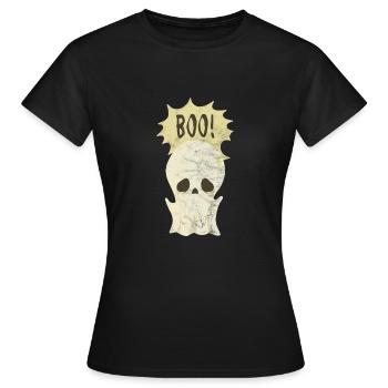 Ghost Ghost Horreur Halloween Thriller - T-shirt Femme - noir - Devant - AI Model Female 172 dark (172cm)