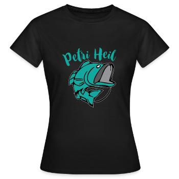 Petri Heil - Frauen T-Shirt - Schwarz - Vorne - AI Model Female 172 dark (172cm)