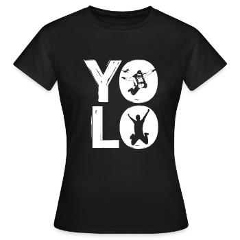 YOLO - Frauen T-Shirt - Schwarz - Vorne - AI Model Female 172 dark (172cm)