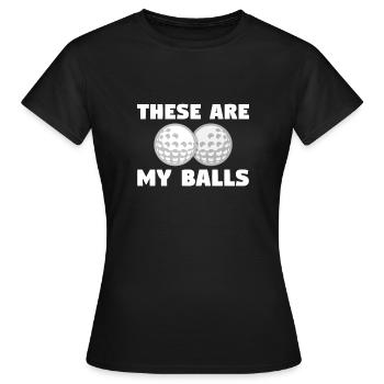 balle de golf - T-shirt Femme - noir - Devant - AI Model Female 172 dark (172cm)