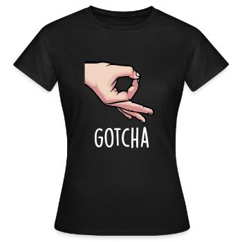 Chemise de jeu drôle avec un doigt de Haha - T-shirt Femme - noir - Devant - AI Model Female 172 dark (172cm)