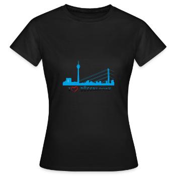 Düsseldorf - T-shirt Femme - noir - Devant - AI Model Female 172 dark (172cm)