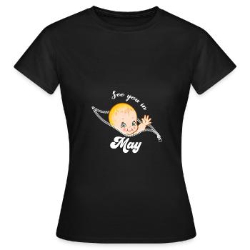 Schwangerschaft Schwanger Mai Geschenkidee - Frauen T-Shirt - Schwarz - Vorne - AI Model Female 172 dark (172cm)