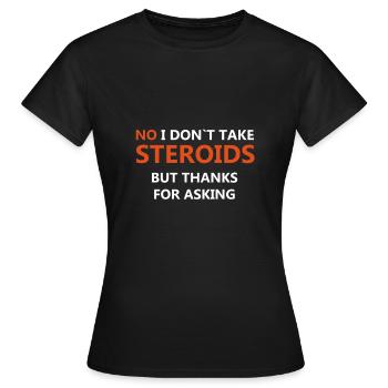 Aucune chemise de gymnastique de stéroïdes - T-shirt Femme - noir - Devant - AI Model Female 172 dark (172cm)
