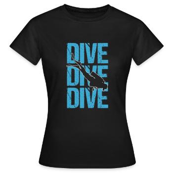 Dive Dive Dive SCUBA Diving - T-shirt Femme - noir - Devant - AI Model Female 172 dark (172cm)