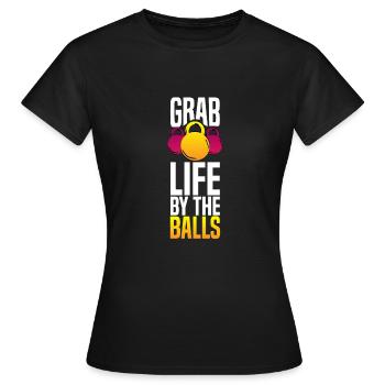 Kugelhantel Gewichthantel Gym Pumpen Geschenk Idee - Frauen T-Shirt - Schwarz - Vorne - AI Model Female 172 dark (172cm)