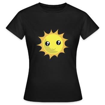 Soleil souriant - T-shirt Femme - noir - Devant - AI Model Female 172 dark (172cm)