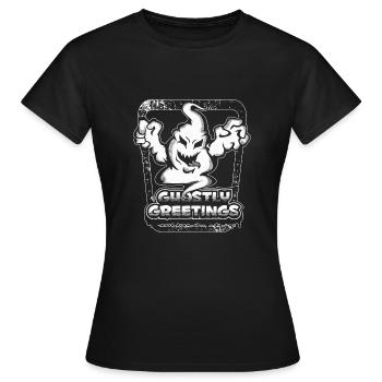 Ghost Halloween Film d'horreur Boo - T-shirt Femme - noir - Devant - AI Model Female 172 dark (172cm)