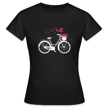 Geschenk Fahrrad Radsport Herz Fahrradtour Rad - Frauen T-Shirt - Schwarz - Vorne - AI Model Female 172 dark (172cm)