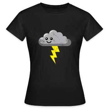 Gewitterwolke Regen Sturm Geschenk - Frauen T-Shirt - Schwarz - Vorne - AI Model Female 172 dark (172cm)