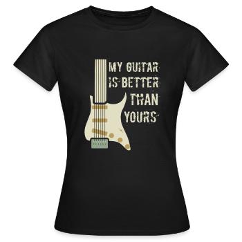 Guitar saying - Women's T-Shirt - black - Front - AI Model Female 172 dark (172cm)